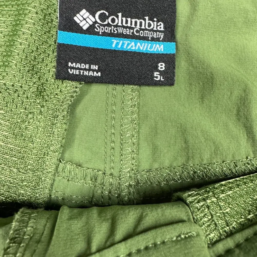 Columbia Titanium Summit Valley Shorts Womens 8 Green Nylon Stretch Hiking - Picture 4 of 7